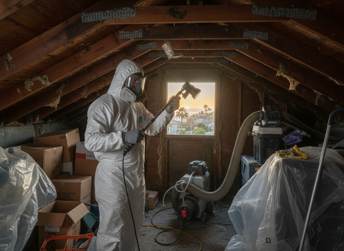Attic Mold Testing and Removal in Cardiff by the Sea, Califronia